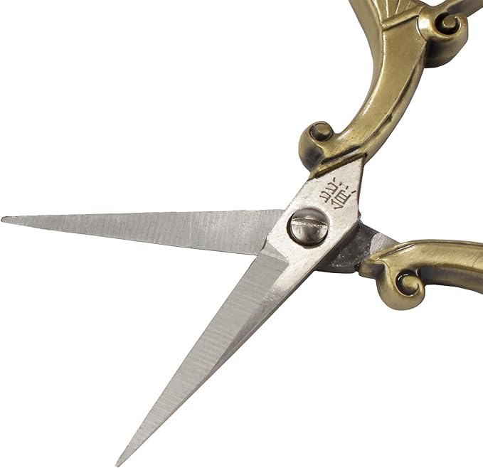 JubileeYarn Chinese Wing & Cloud Embroidery Craft Scissors - Bronze - 10 Scissors
