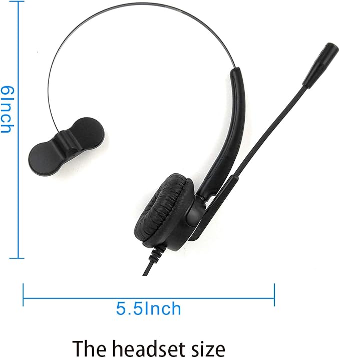 TriPro 4 Pin RJ9 Telephone Headset for Landline Desk Phones (H510-RJ)