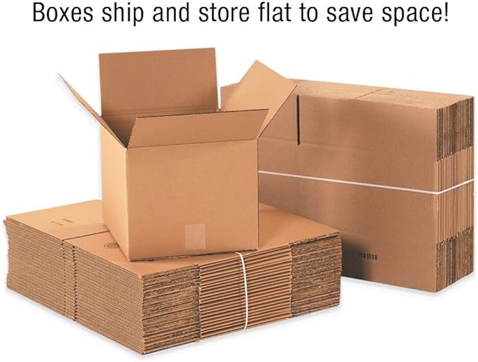 SAI Premium Corrugated Moving Box Cardboard Packaging Shipping Boxes Mailers Supplies for Gifts (8x6x4, Kraft (5pack))
