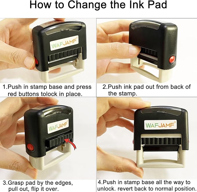 WAFJAMF Past Due Self-Inking Rubber Stamp - Office Message Stamp, Red Ink-Medium