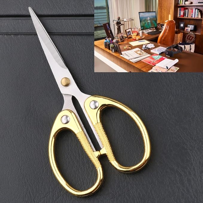5-inch All Stainless Steel Office Scissors,Ultra Sharp Blade Shears,Sturdy Sharp Scissors for Office Home School Sewing Fabric Craft Supplies Multipurpose Scissors