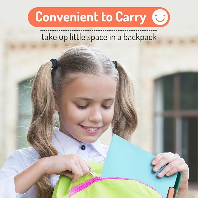 Forvencer Accordion File Organizer, Letter Size, 5 Pocket Expanding File Folder, Cute File Folder with Labels, Portable File Organizer for School Office Supplies, Folders for Documents, Orange