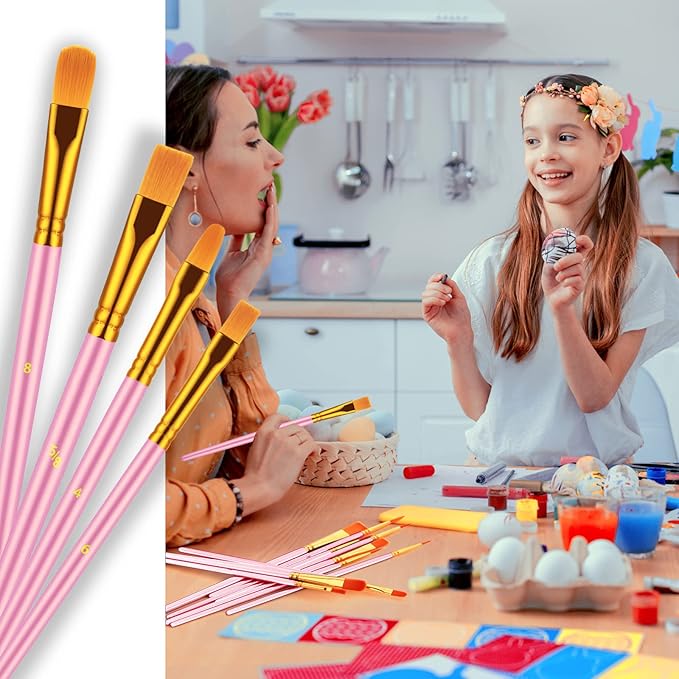 Paint Brushes Set, 20 Pcs Paint Brushes for Acrylic Painting, Oil Watercolor Acrylic Paint Brush, Artist Paintbrushes for Body Face Rock Canvas, Kids Adult Drawing Arts Crafts Supplies, Blush