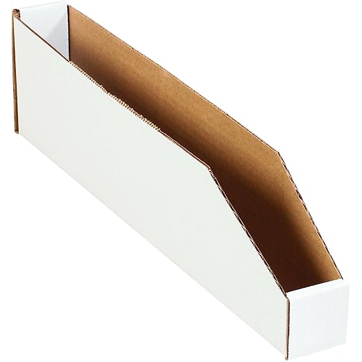 Partners Brand PBINBWZ218 Open Top Bin Boxes, 2" x 18" x 4 1/2", Oyster White (Pack of 50)