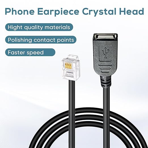 RJ116p4c Male to USB Female, RJ11 to USB Modem Adapter, Used for Telephone Interface Testing Connectors, Telephone Communication, Fax Machines, Modem Adapters (RJ11 to USB 30cm)