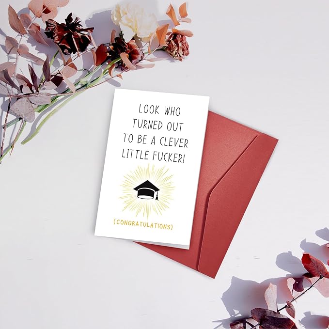 SuperShunhu Funny Graduation Card for Him Her, Graduation Gifts for University, College, PHD, Law School or More, Humorous Congrats Grad Card