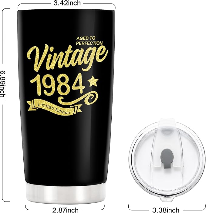Happy 40th Birthday Tumblers Gifts for Men Women, Back in 1984 Stainless Steel Tumblers Gifts, 1984 40 Years Old Birthday Gift For Wife Husband Mom Dad