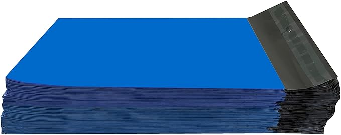 Colored Poly Mailers Pack of: Be creative with your packaging with Colored mailers (Blue, 6" x 9" pack of 200)