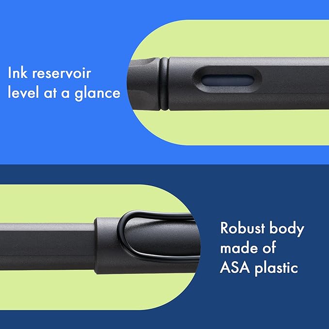 LAMY safari umbra - Fountain Pen with ergonomic grip & polished Left-Handed steel nib (LH) in size M - ideal for any Writing & Calligraphy - including LAMY T 10 blue cartridge