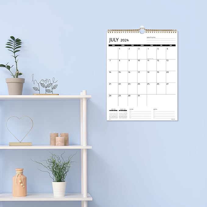 Wall Calendar 2025 β Calendar 2025 Wall, 12 Monthly Calendar, Jan 2024 - Dec 2025, 11.5 x 14.5 In, 2025 Calendar with Large Blocks, Thick Paper, Holidays, To-do οΌ Notes, Great for Organizing