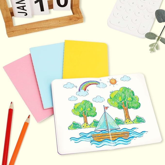 32PCS Mini Notebooks Bulk, 3.5" x 5.5", 16 Color, 60 Pages Blank Paper Small Pocket Notebook Set, Mini Journal Memo Notepads for Kids, Students, Traveler, School Office Supplies