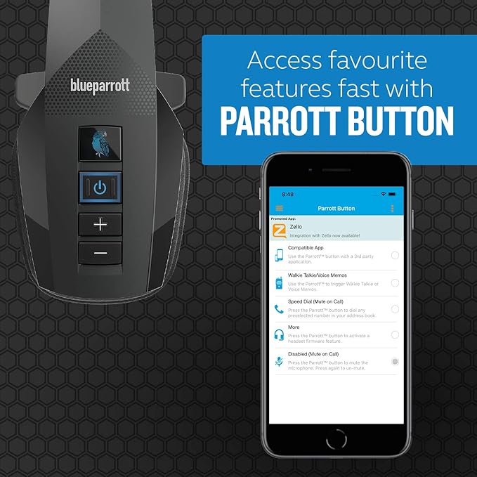 BlueParrott B350-XT Noise Cancelling Trucker Bluetooth Headset – Updated Design with Industry Leading Sound & Improved Comfort, Extended Wireless Range - Ideal for Anyone On-The-Go, Black