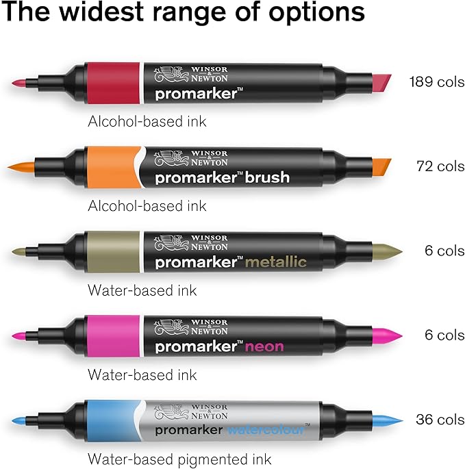 Winsor & Newton ProMarker Set, 12 Count, Essential Colors #1