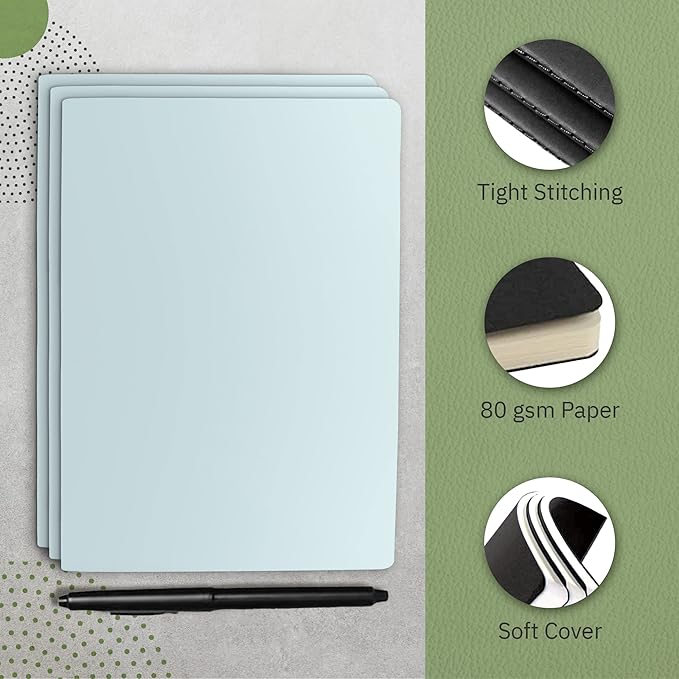 Simply Genius A5 Notebooks for Work, Travel, Business, School & More - College Ruled Notebook - Softcover Journals for Women & Men - Lined Note Books with 92 pages, 5.5" x 8.3" (Light Blue, 30 pack)