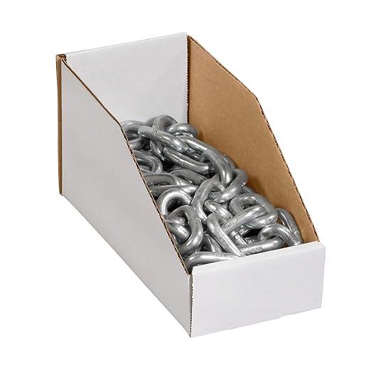 Partners Brand PBINBIN39 Open Top Bin Boxes, 3" x 9" x 4-1/2", Oyster White (Pack of 50)