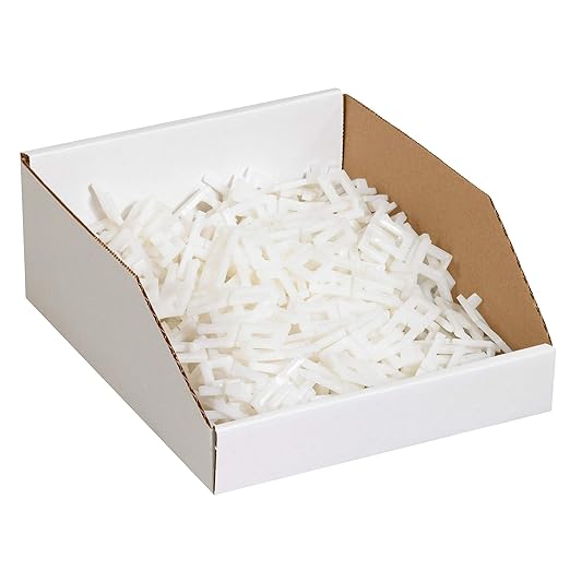 Partners Brand PBINEB1818 Open Top Bin Boxes, 18" x 18" x 4-1/2", Oyster White (Pack of 50)