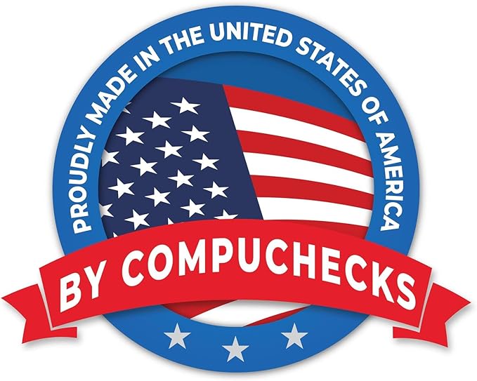 Compuchecks Blank Check Paper - 25 Pack - Computer Security Business Checks, QuickBooks & Laser Printer Compatible - Check On top, Voucher On Bottom - Check Paper Size 8 1/2-11 - Blue/Green Prismatic