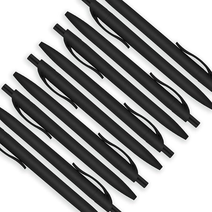 deegtran Pens Bulk, 200 Pack No Bleed Black Barrel Click Pens, Wholesale Retractable Ballpoint Pens, Pens Medium Point, Smooth Ink Pens, 1.0MM Black Ink