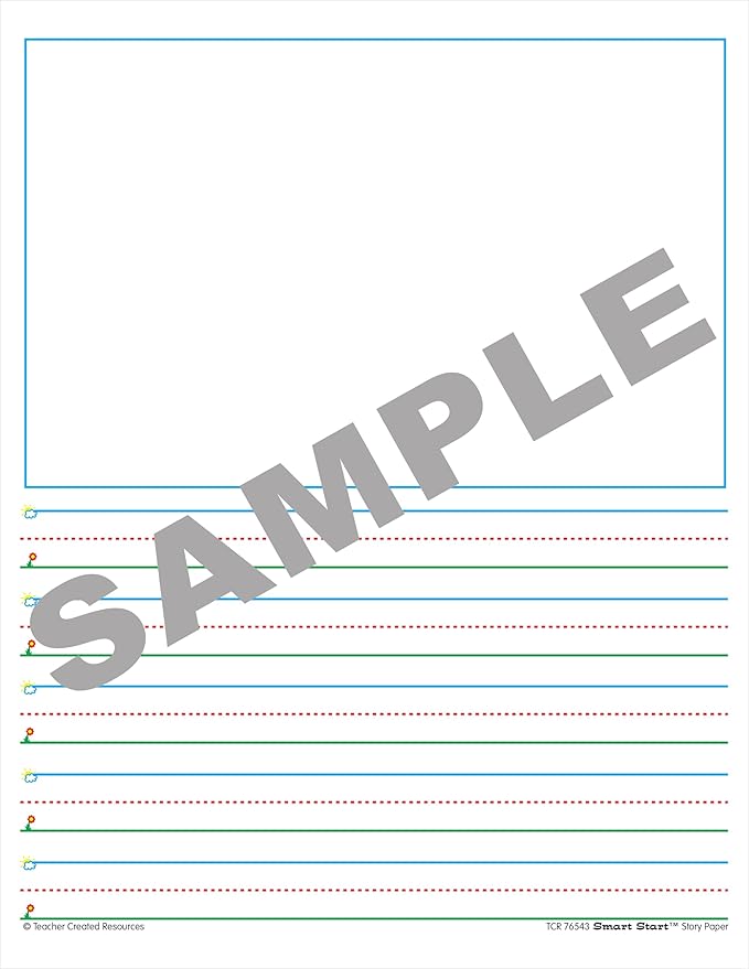 Teacher Created Resources 76543 Smart Start 42737 Story Paper: 360 sheets, White