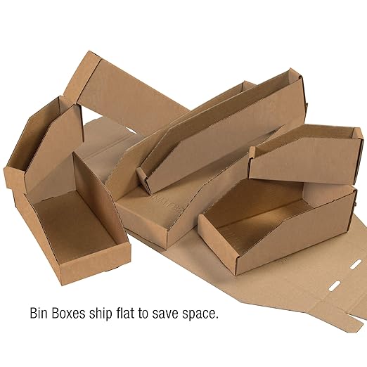Partners Brand PBINBIN29K Open Top Bin Boxes, 2" x 9" x 4-1/2", Kraft (Pack of 25)