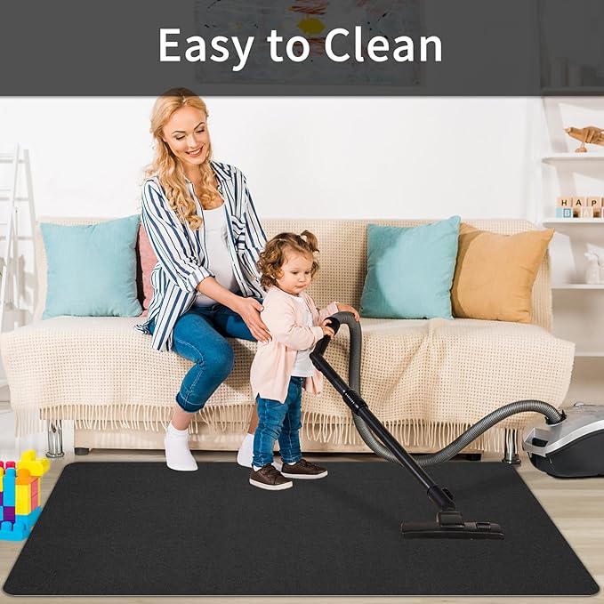 SHAREWIN Office Chair Mat for Hardwood/Tile Floor, 47"x36" Computer Gaming Chair Mat, Under Desk Low Pile Office Rug, Easy-Clean Floor Protector Mat, Black