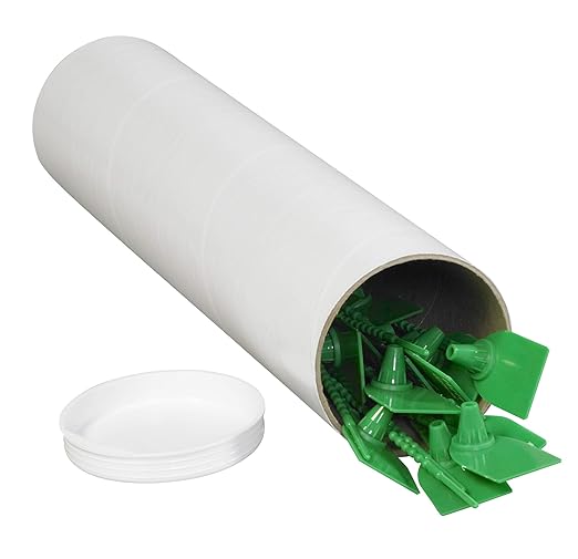 BOX USA BP3015W Mailing Tubes with Caps, 3" x 15", White (Pack of 24)