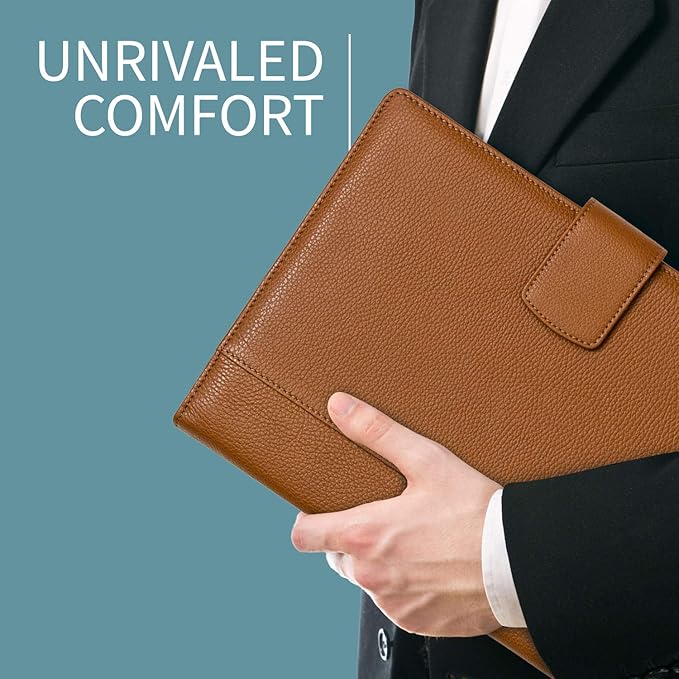 Maruse Italian Leather Executive Padfolio, Folder Organizer with Magnetic Closure and Writing Pad, Handmade in Italy, Rope