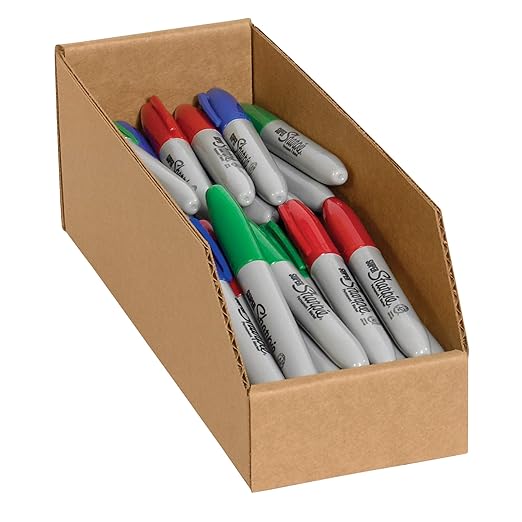 Partners Brand PBINEB123K Open Top Bin Boxes, 3" x 12" x 4-1/2", Kraft (Pack of 50)