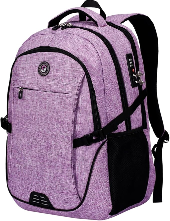 SHRRADOO Travel Laptop Backpack, Business Anti Theft Slim Durable Laptops Backpack with USB Charging Port, College High School Computer Bag Gift for Men Women Fits 16.3 Inch Notebook