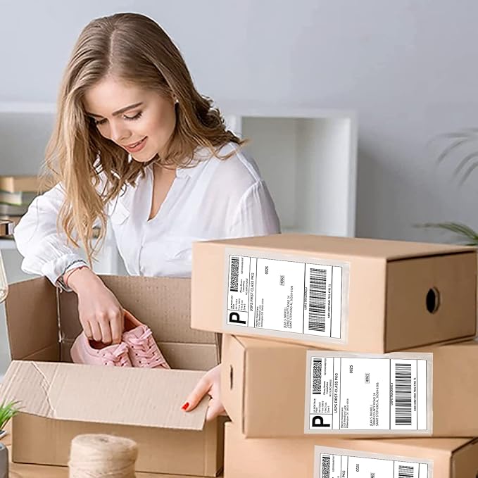 RyhamPaper Packing List Envelopes, Clear 6” x 9” Self Adhesive Shipping Labels Envelope Pouches (500 PCS)