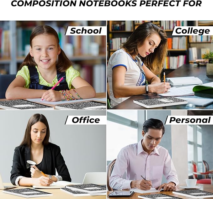 1000 Pack (Pallet) Composition Notebooks Bulk, College Ruled, Pallet of Notebooks, 200 Pages (100 Sheets), 9-3/4 x 7-1/2, Bulk Notebooks for School, College & Office, 4-7 Days Transit