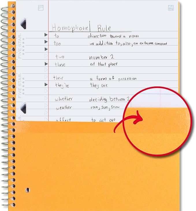 Five Star Spiral Notebooks + Study App, 4 Pack, 1 Subject, Wide Ruled Paper, 10-1/2" x 8", 100 Sheets, Amethyst Purple, Raspberry Pink, Gray and Tidewater Blue (930105-ECM)