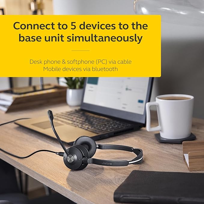 Jabra Engage 75 SE (Second Edition) Wireless Headset, Single-Ear – Telephone Headset with Industry-Leading Wireless Performance, Advanced Noise-Cancelling Microphone, All Day Battery Life - Black