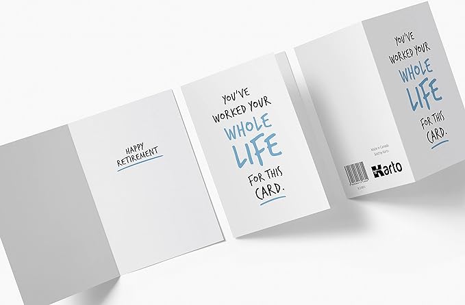 Karto Funny Retirement Card for Men Women - Large 5.5x8.5 inch Friend Coworker Retirement Cards - You've Worked