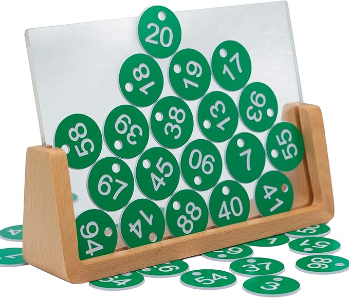 StayMax Plastic ID Number Tags Engraved Tags Key Tags Without Key Rings (101-200, Green)