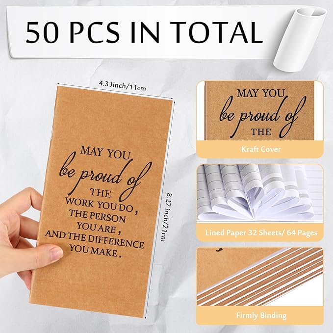 Yeaqee 50 Pcs Undated Weekly Planners Bulk Inspirational to Do List Weekly Goals Notepads Thank You Traveler Journal Team Appreciation Gift for Employee Staff Coworkers Christmas(Inspirational)