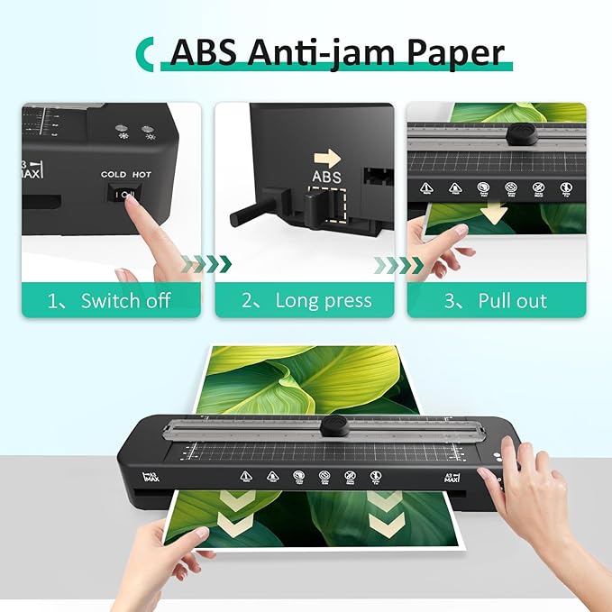 Laminator, 13 Inch Laminator Machine, 11x17 Laminator with 50 Laminating Sheets, Cold & Thermal Laminator Built-in Paper Cutter & Corner Rounder, A3 Laminating Machine for Classroom Home School