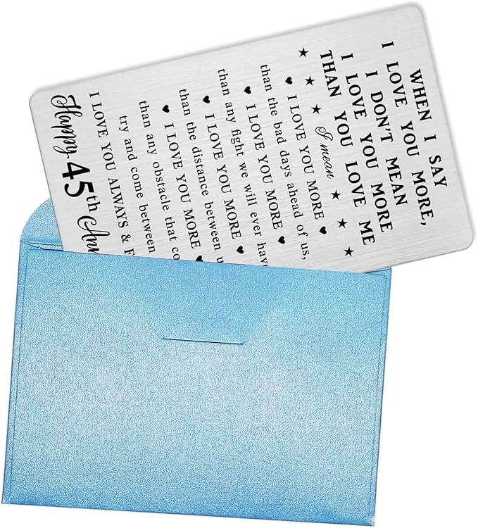 CPLJW 45th Anniversary Card Gifts for Men, 45th 45 Year Anniversary Romantic Wallet Card Gifts for Husband