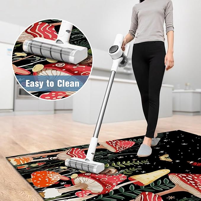 Office Chair Mat for Hardwood Floor Mushroom 48"x60" Computer Gaming Chair Mat Anti-Slip Office Rugs Floor Protector for Rolling Chairs Under Desk Rug for Home Office