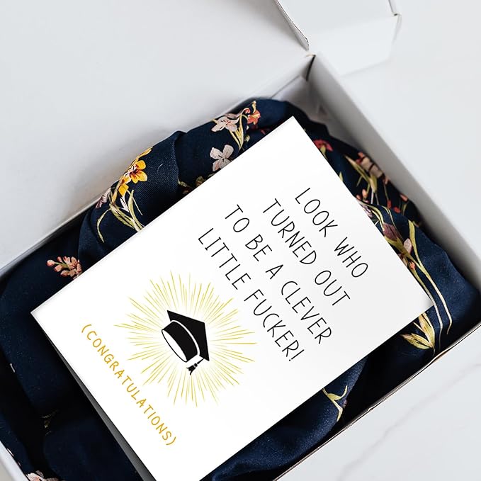 SuperShunhu Funny Graduation Card for Him Her, Graduation Gifts for University, College, PHD, Law School or More, Humorous Congrats Grad Card
