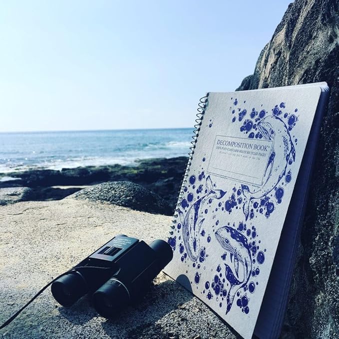 Decomposition Humpback Whales College Ruled Spiral Notebook - 9.75 x 7.5 Journal with 160 Lined Pages - 100% Recycled Paper - Notebooks for School Supplies, Home & Office - Made in USA