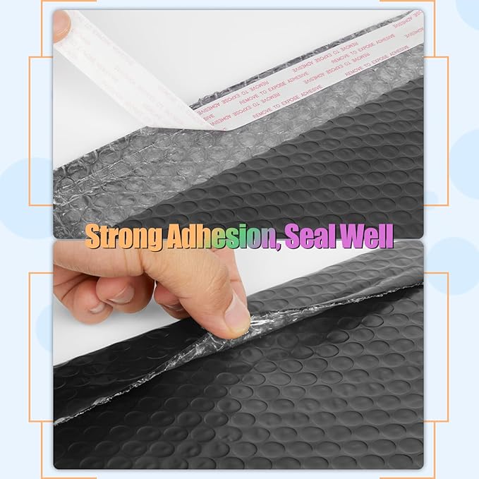 8.5x12 Inch Bubble Mailers 40 Pack, Self Seal Padded Envelopes for Small Business, Waterproof Shipping Bags, Black