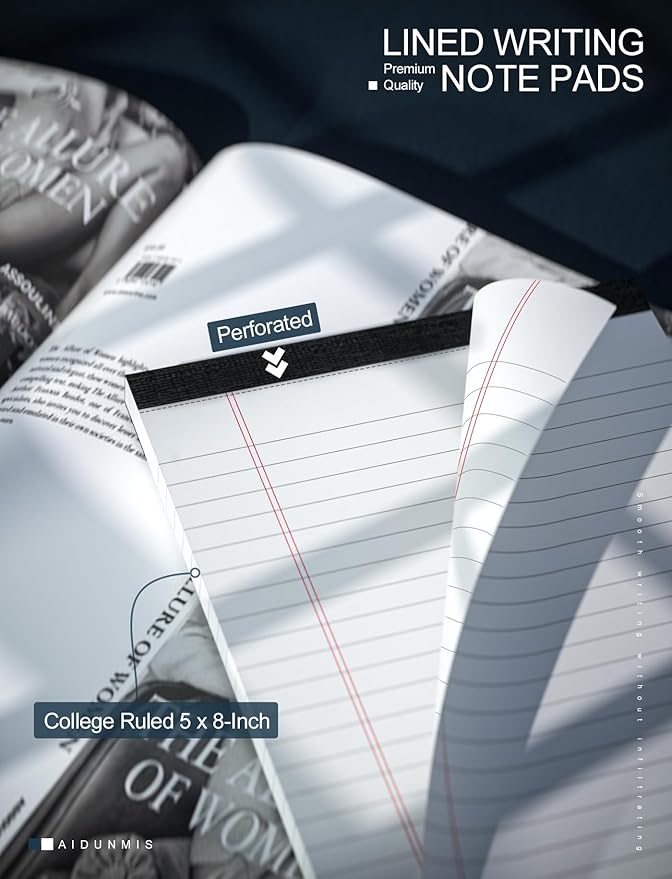 White Legal Pads 5x8 Small Note Pads 5x8 College Ruled Paper Tablets 15 Pack Writing Pads 5x8 Paper Pads Small Notepads 5x8 Notebook Paper Lined Writing Pad Small Legal Pad 5 x 8 White 30 Sheets/Pad