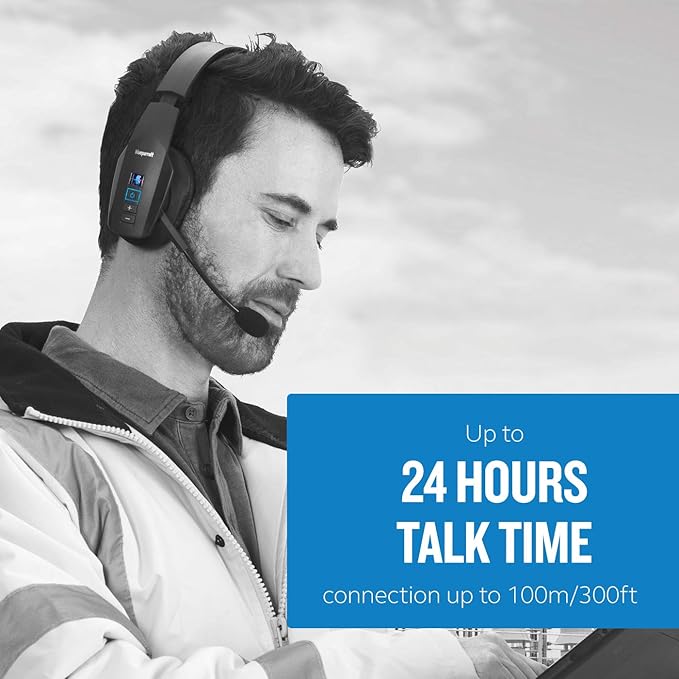 BlueParrott B450-XT Noise Cancelling Trucker Bluetooth Headset – Updated Design with Industry Leading Sound & Improved Comfort, Ideal for Anyone On The Go, Up to 24 Hours of Talk Time, Black