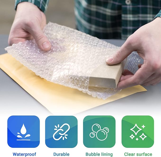 Clear Bubble Out Bags, 4 x 5.5 Inches. 500 Pack Self Seal Bubble Pouches. Polyethylene Clear Bubble Bags for Packing. Waterproof Clear Bubble Out Pouches for Fragile Things