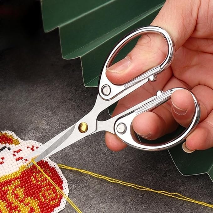 5" All Stainless Steel Office Scissors,Ultra Sharp Blade Shears,Sturdy Sharp Scissors for Office Home School Sewing Fabric Craft DIY Multipurpose Scissors Sliver