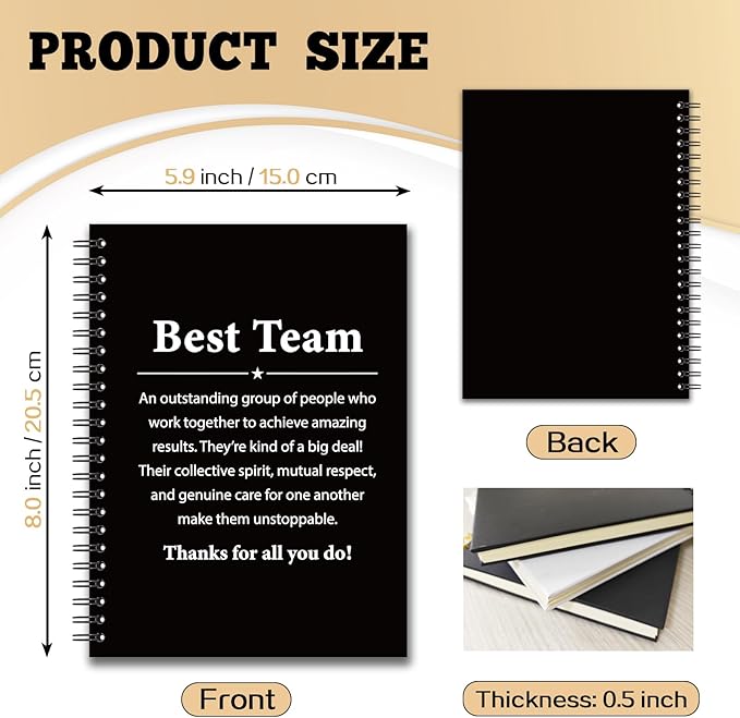 YAZMEEN Team Blank Spiral Notebook(160 Pages) Best Team Definition Hardcover Sketchbook Employee Appreciation Gift Teamwork Gift Funny Notebook Gift for Coworker Friend Team Member Leader Office Work