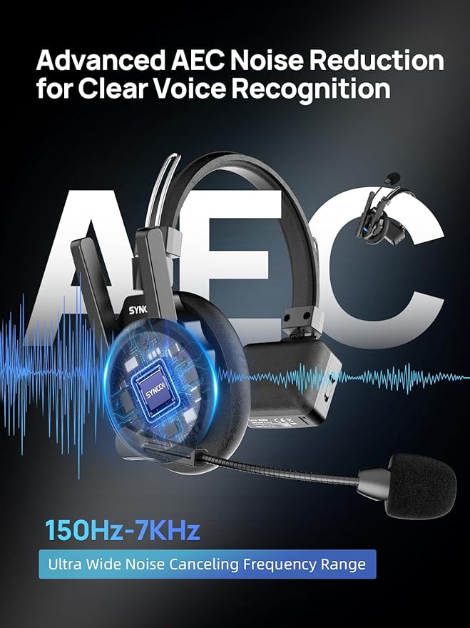 SYNCO XTALK XPRO5 Wireless Intercom Headset System, 500m/1640ft 2.4GHz Communication Headsets for 5 Person with Noise Reduction Film Documentary TV Production, Xtalk-Xpro-X5-headset-intercom