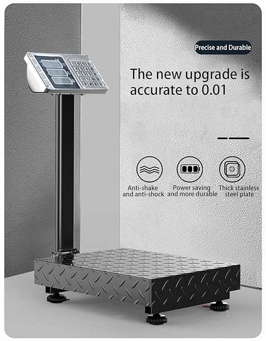 660lb Floor Weight Computing Postal Scale - Digital Large Platform Scale LB/KG Perfect Industrial Platform Scale Foldable for Postal Luggage Shipping Mailing Weighing Double-Sided Display