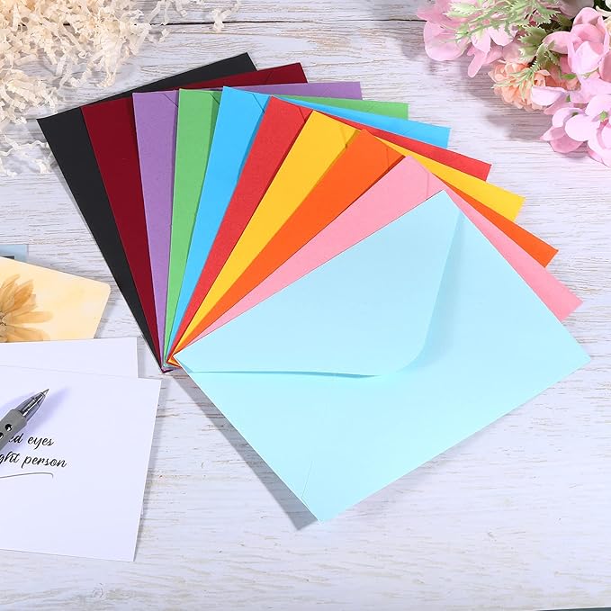 PATIKIL Mini Envelopes, 50 Pack Gift Cards Business Cards Envelope for Invitation Graduation, Orange